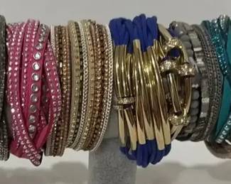 Assortment Of Leather Band Bracelets