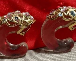 Vintage Rare Lucite Inna Cytrinne Earrings