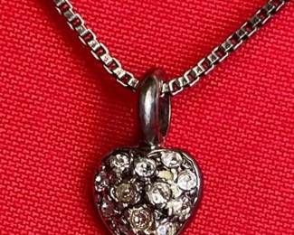 925 Stamped Necklace With Heart Pendant