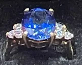 Blue Sapphire Like Stone Ring