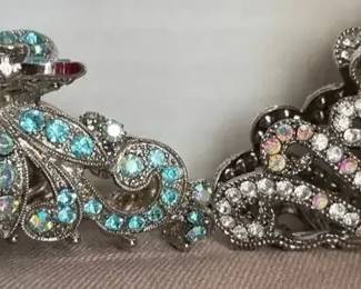 Two Jeweled Hair Clips