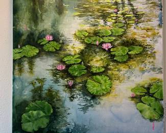 Title- water Lilly, size 24"x24", Medium -acrylic on canvas , Price-  $900