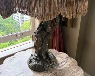 Close-up of the lamp base with some as found issues.