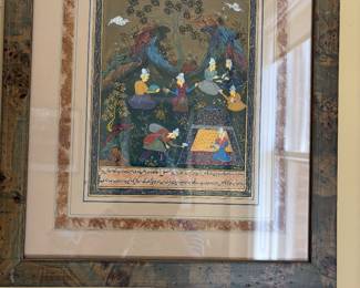 $180.  Antique hand-painted picnic scene.
