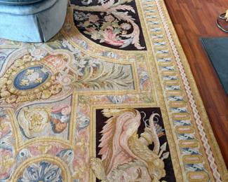 $5000 custom rug that coordinates with rug in dining room. 11' 11“ x 18‘.
