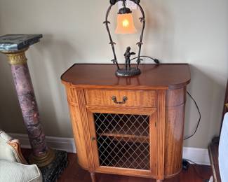 Antique table with edge detail. 30.5 inches wide 14.5 inches deep 32.5 inches high.