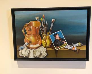 $480. Renee Rubin, "Holbein in the Studio" oil on linen.  29"w x 20"h.