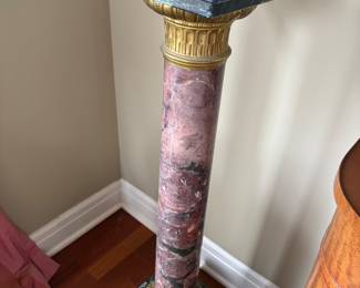 $160.  Antique marble pedestal 10 in. sq. top 11 in.sq. on the bottom by 41 1/2 inches high