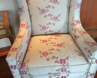 $2800 pair of custom wing back chairs from Valley Furniture.  Each chair is 31.5 inches wide by 28 inches deep by 43 1/2 inches high.
