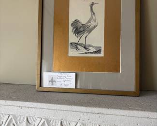 $300. "The Crane". Engraving from Bufton's Natural History c. 1790.