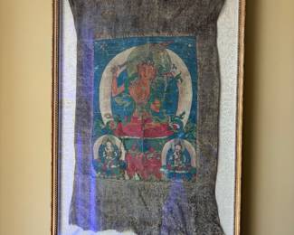 $600.  Antique Thai Thangka.  21.75 inches wide by 34 inches high.