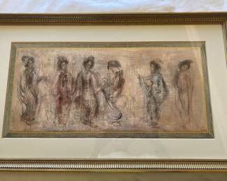 "Geisha Girls by Edna Hibel signed and numbered print. 941/1000.