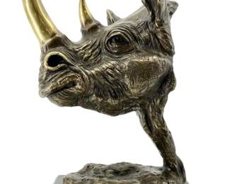 Bronze Salvador Dali Rhinoceros Sculpture