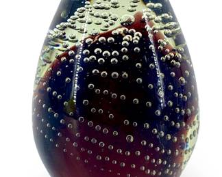 Vintage Egg Shaped Art Glass Paperweight