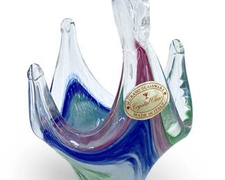 Small Murano Art Glass Swan Bowl