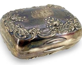 Antique Sterling Monogrammed Travel Soap Box