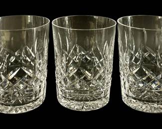 3pc Waterford Crystal Cut Whiskey Glasses