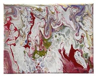 Signed Nadine Leo Acrylic Pour on Canvas