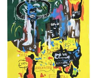 Signed Attributed Jean-Michel Basquiat Mixed Media