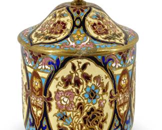 Vintage French Enamel Cigarette Jar