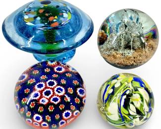 4pc Murano Art Glass Paperweights