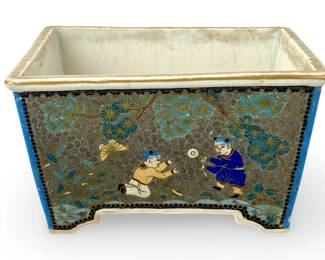 Japanese Cloisonné Nippon Porcelain Plant Pot