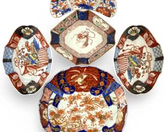 Late 19th Century Painted Imari Porcelain Trays