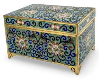 C. 1920 Enameled Cloisonné Dresser Box