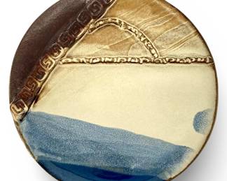 Signed Marilyn Baracas Glazed Ceramic Plate