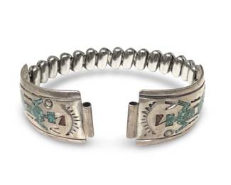 Signed Thomas Singer Crushed Inlay Silver Watch