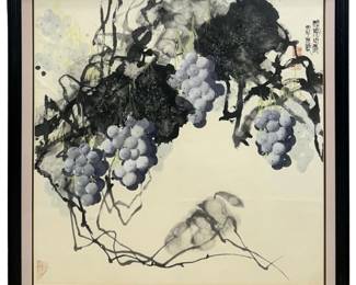 Traditional Chinese Sumi-E Grape Painting