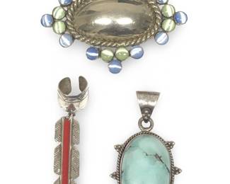 (3) Vintage Silver & Sterling Silver Pendants