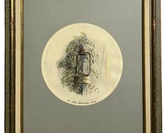 Signed Steve Edwards Lantern Colored Etching