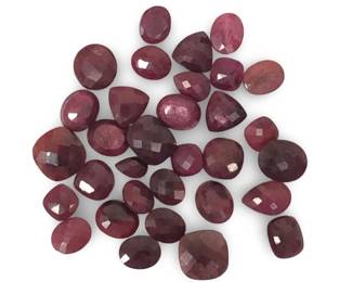 (32) Assorted Loose Faceted Ruby Gemstones