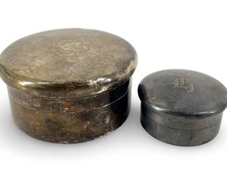 2pc Monogrammed Sterling Silver Boxes