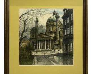 Signed Robert Kasimir Architectural Etching