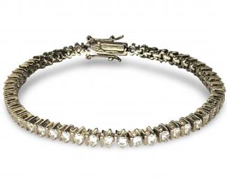 Charming Sterling Silver CZ Tennis Bracelet