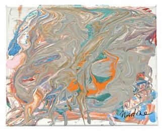 Signed Nadine Leo Unique Acrylic Pour on Canvas