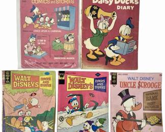5pc Vintage Disney Donald Duck Comic Books
