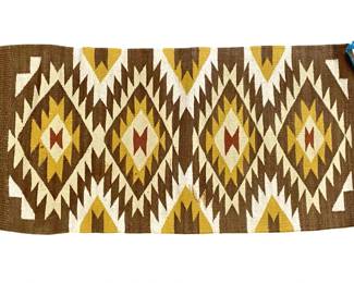 Native American Hand Woven Brown Tapestry