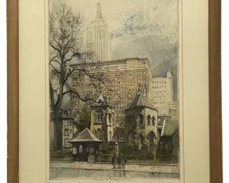 Signed Robert Kasimir New York Etching