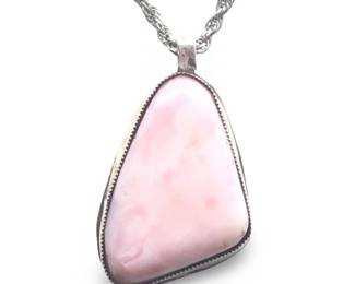 Sterling Silver Ice Cream Opal Pendant Necklace