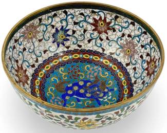 Chinese Ming Dynasty Enameled Cloisonné Bowl