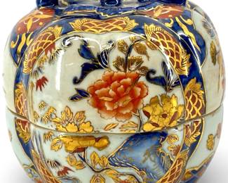 Dresden Porcelain Hand Painted Pumpkin Jar