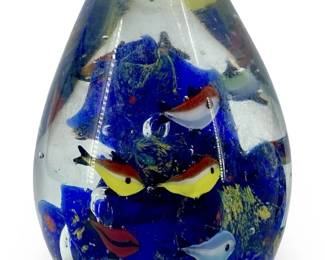 Vintage Art Glass Aquarium Paperweight
