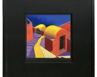 Signed Phyllis Randall Chalk Pastel Adobe Drawing