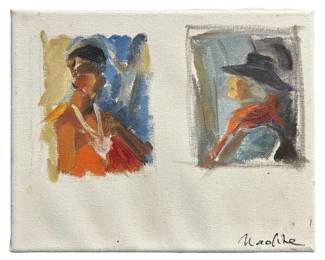 Signed Nadine Leo Acrylic Portraits on Canvas