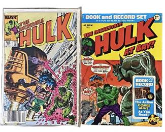 Vintage The Incredible Hulk Comic and Record Set
