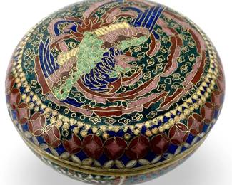 Antique Enameled Cloisonné Dresser Box