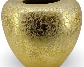 Large Detailed Painted Gold Vase